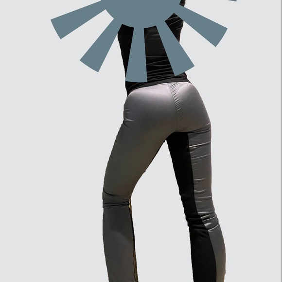 Mylène B. Designer pants from Mtl. Stretch and super nice!  Cobalt blue & Black - Picture 2 of 16